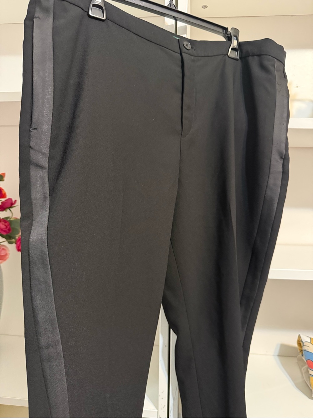 LAUREN Ralph Lauren Black tuxedo Tapered pants 16 - Picture 3 of 4
